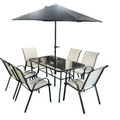 Sorrento  6 Seater Dining Set With Parasol