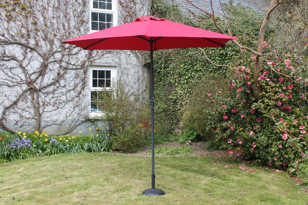 Garden Collection 2.7m Steel Parasol with Crank (Red )