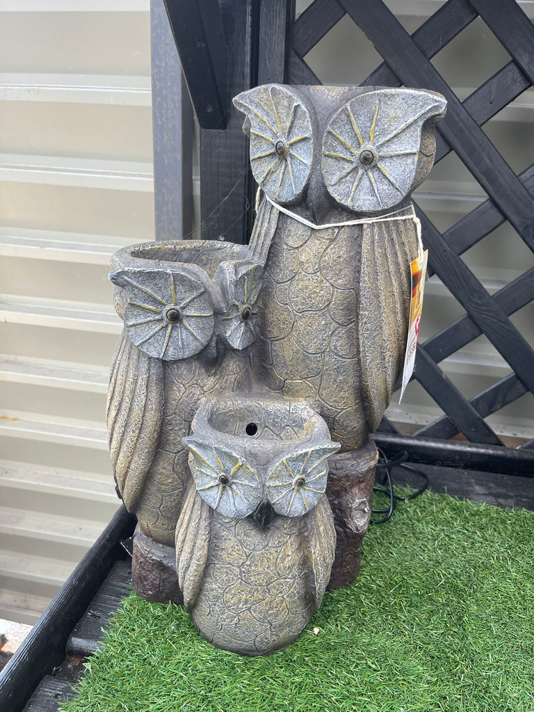Owl Water Feature Led 47cm