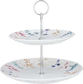 24x25cm 2 tier cake stand - porcelain