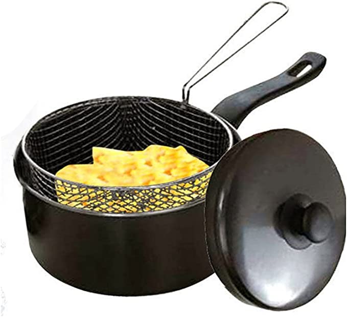 20cm - Chip Pan with Lid & Wire Basket by Prima