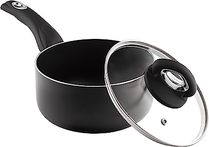 18cm On Stick Sauce Pan & Lid Diamond Range