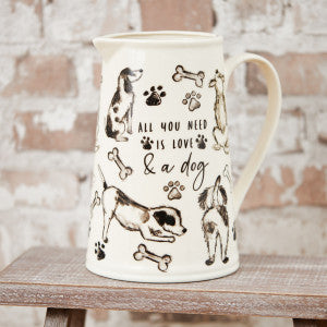 EMBOSSED GREY BEE TALL JUG
