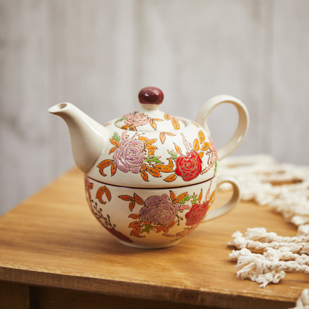 FLORAL EMBOSSED TEA/ONE