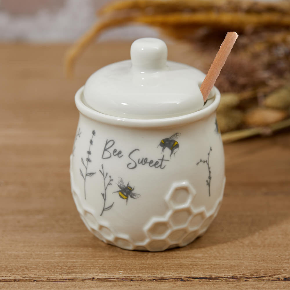 HONEYCOMB EMBOSSED HONEY POT