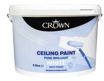 Crown Ceiling Paint White - 9L