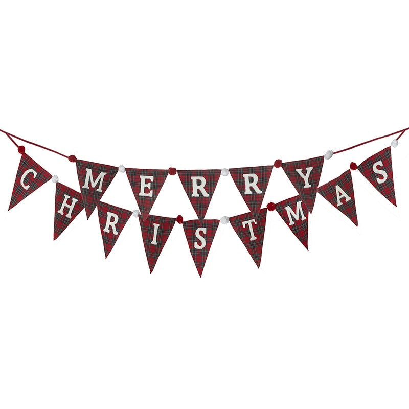 Merry Christmas Tartan Garland (230x80cm)