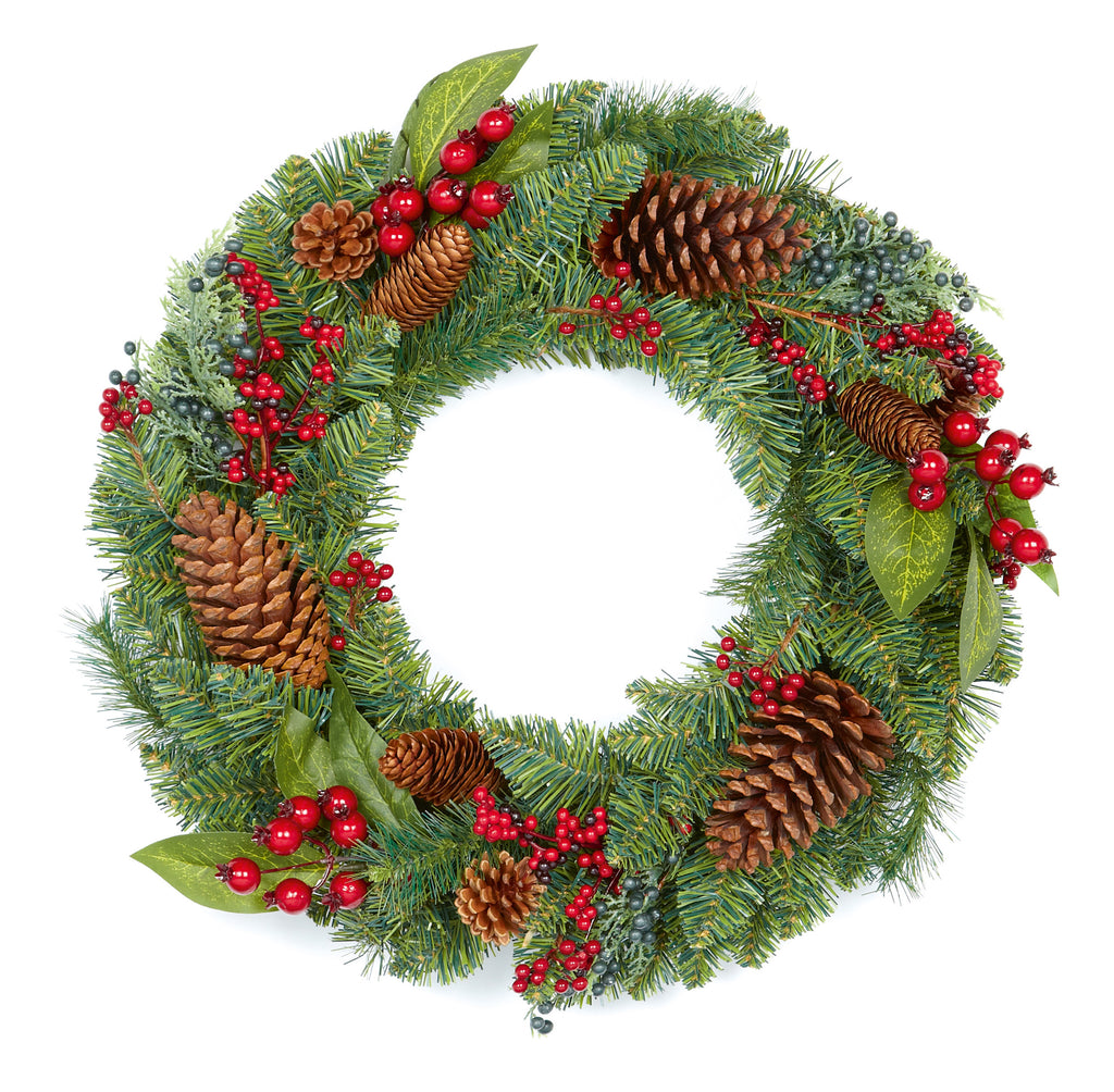 45cm Natural Red Berry  Wreath