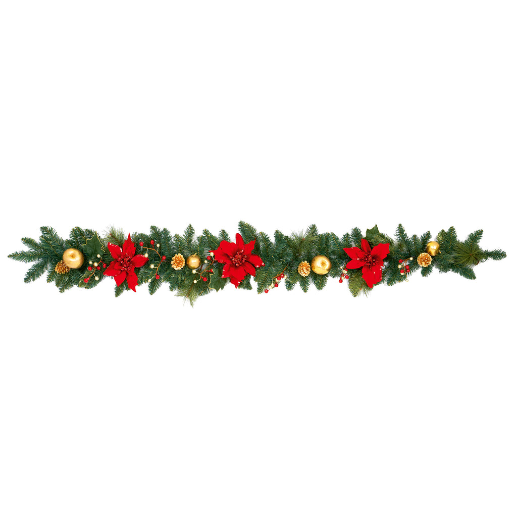 1.8M Poinsettia Garland