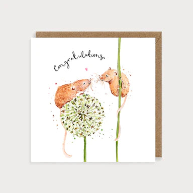 Mice Couple Congratulations Card