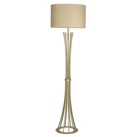 FOOR LAMP IN CHAMPAGNE FINISH c/w Cream Colour Shade