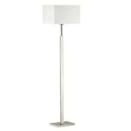 ANT. BRASS FLOOR LAMP c/w Oatmeal Shade