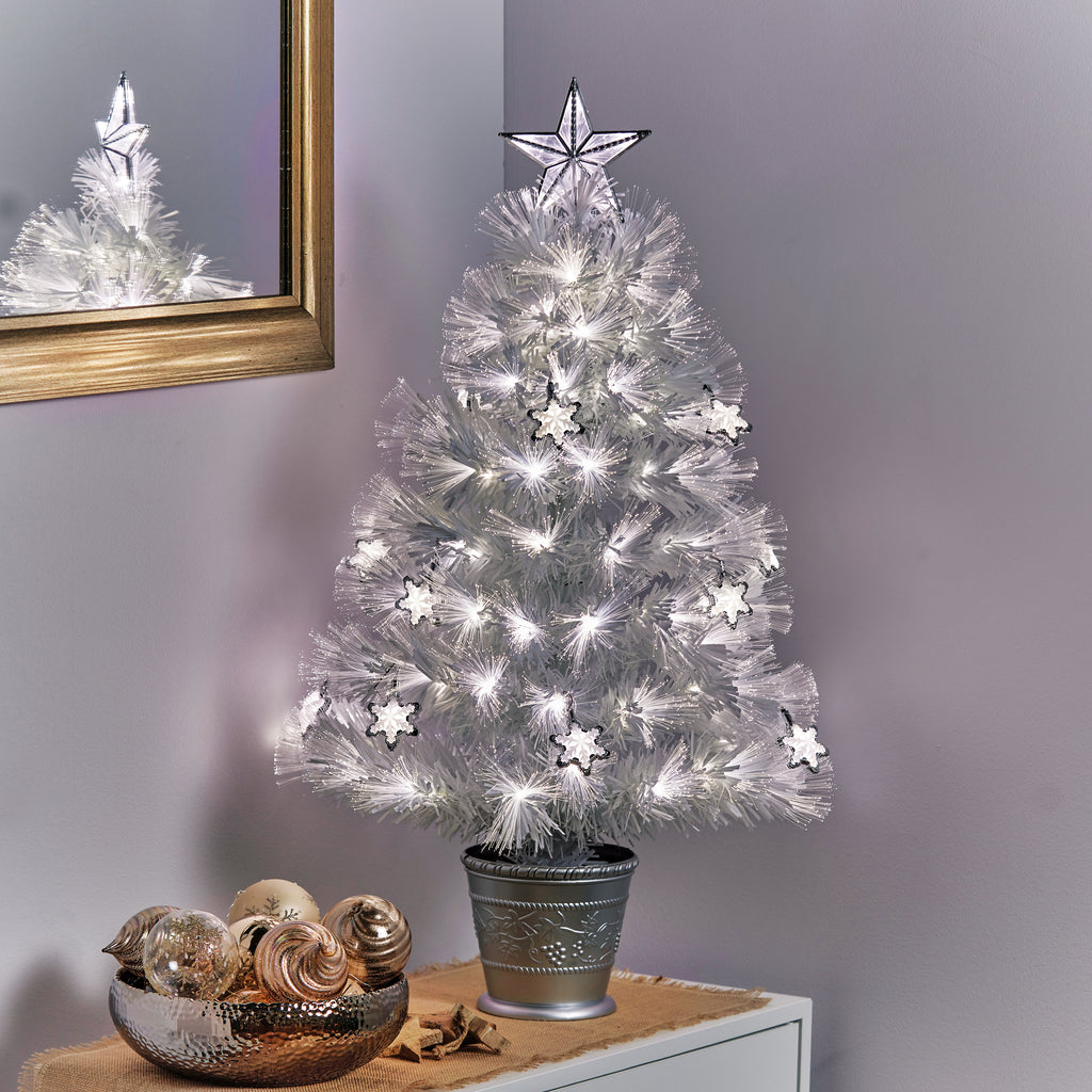 80CM White Fibre Optic Tree