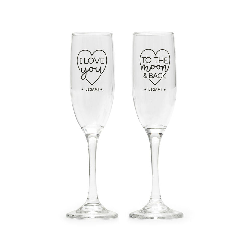Set of 2 Space-themed - Cheers to Love glasses - LEGAMI