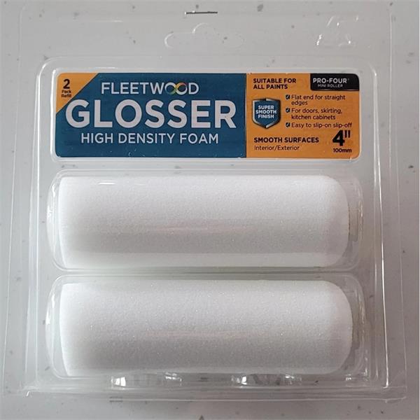 Fleetwood Glosser 4" High Density Foam Rolling Sleeve 2pk