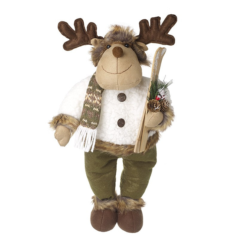 Tall Standing Reindeer With Skis (29x16x58cm)