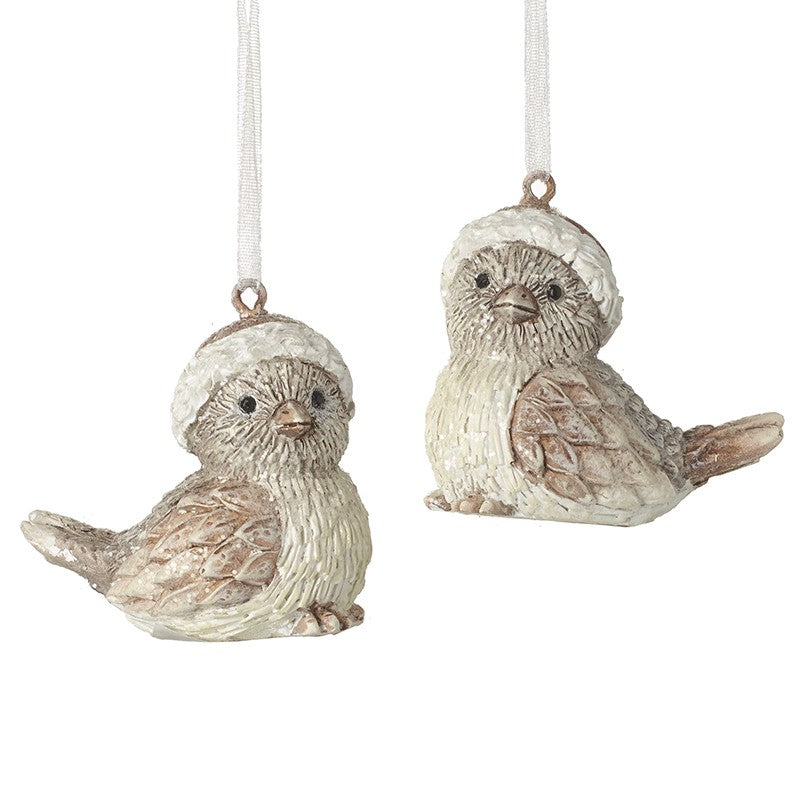Resin Birds In Hats Hanger Mix  (5.5x3.5x5cm)