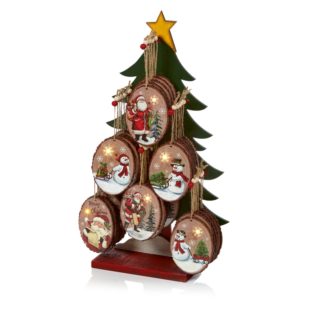12cm BO Lit Trim on Wood Tree