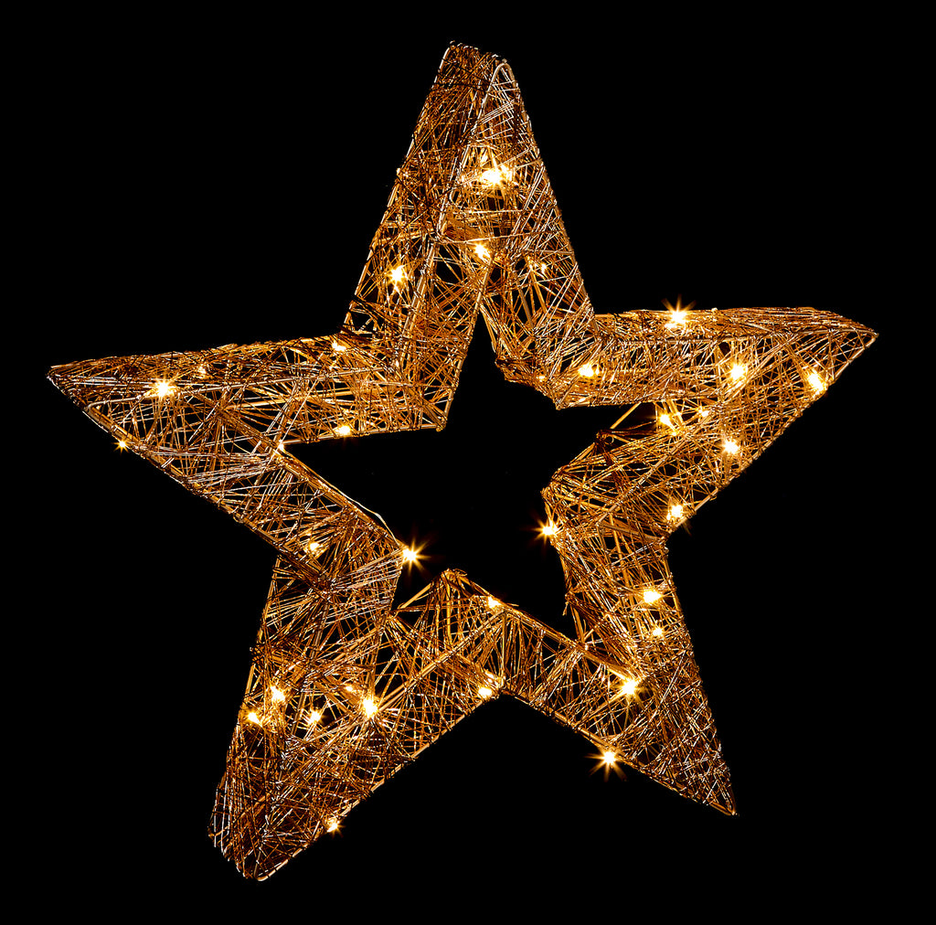 45cm - Lit Metal Hollow Star