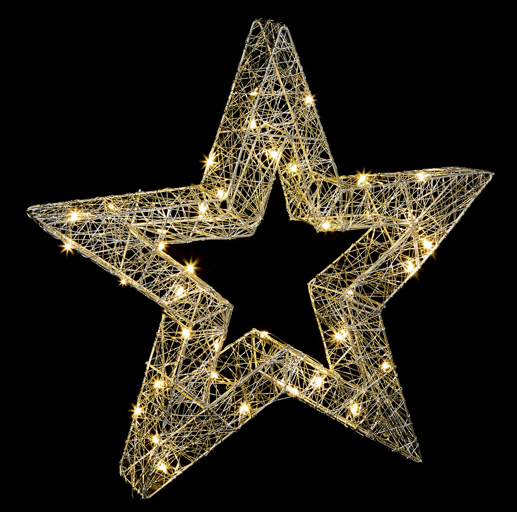45cm - Lit Metal Hollow Star