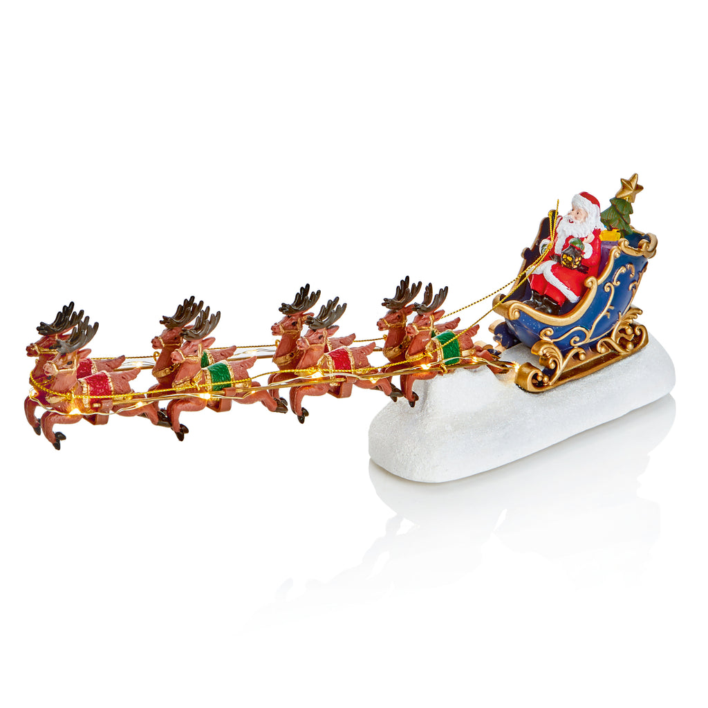 34cm Lit Santa Sleigh