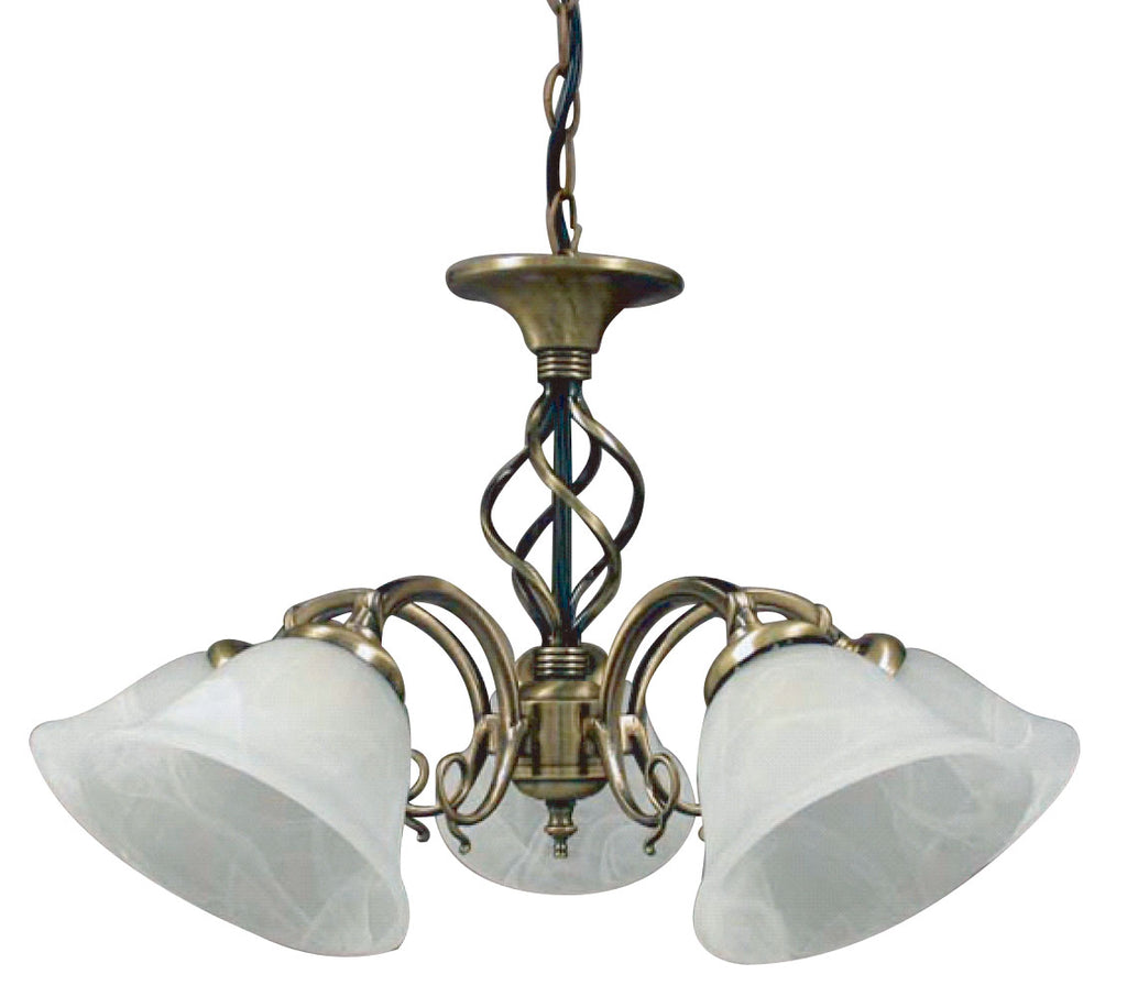 BECKWORTH 5L SEMI FLUSH ANTIQUE BRASS FITTING