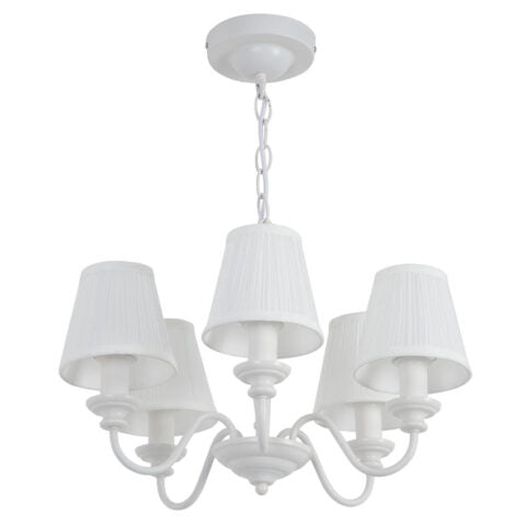 5L LIGHT FITTING CREAM c/w OFF WHITE PLEAT SHADES