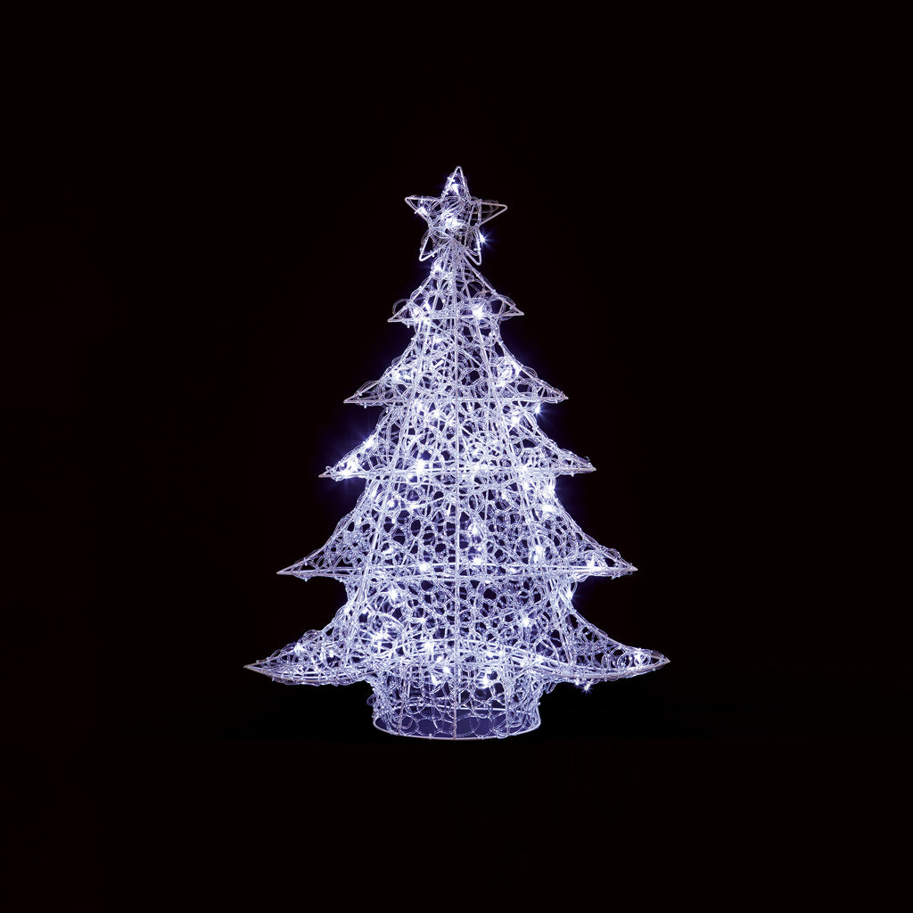 1m Lit Soft Acrylic Xmas Tree 120 White LED