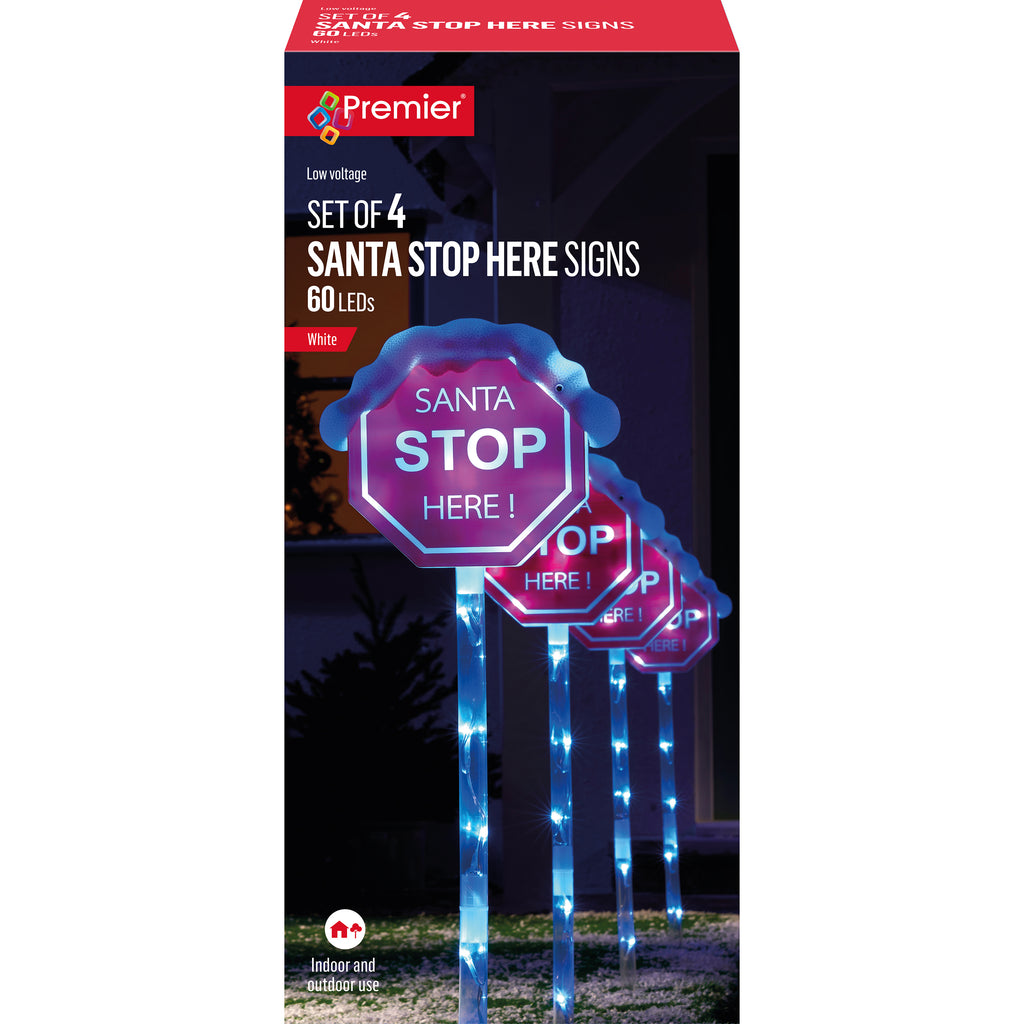 4pc 80cm SANTA STOP HERE Path