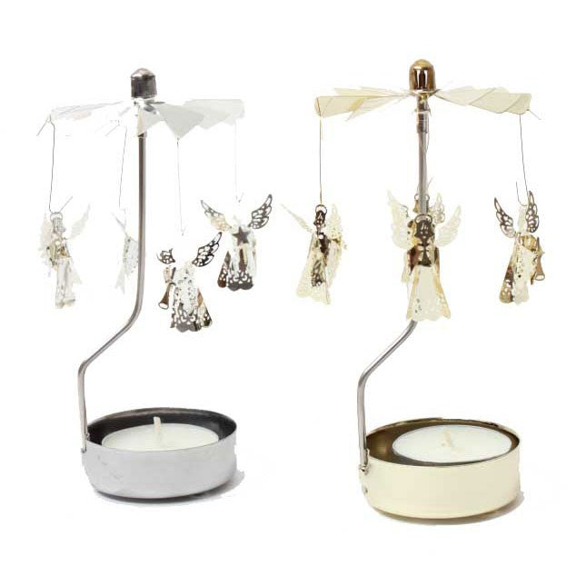 Metal T-Light Angel Gold & Silver  (14cm)