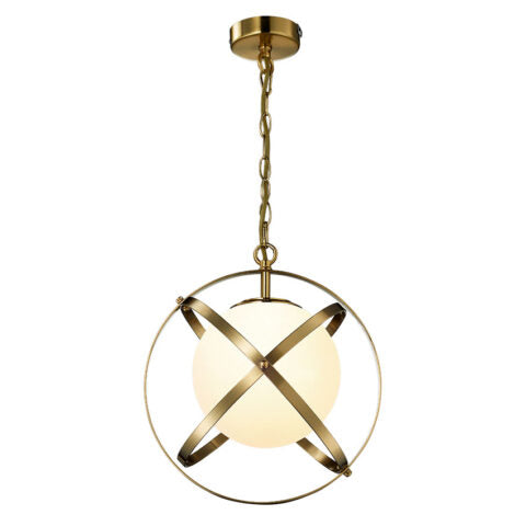SATURN GLASS GLOBE ( MATT BRASS)
