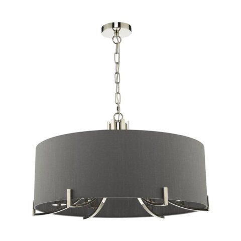 PEILLON 5 LIGHT PENDANT c/w Grey Shade