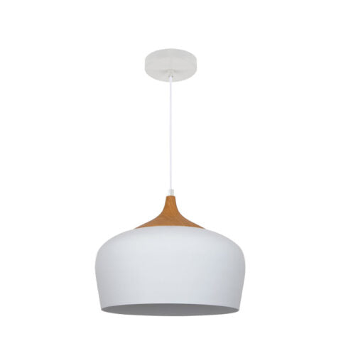 WHITE w/ WOOD EFFECT MATERA PENDANT