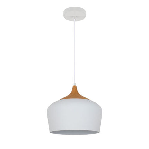WHITE w/ WOOD EFFECT MATERA PENDANT