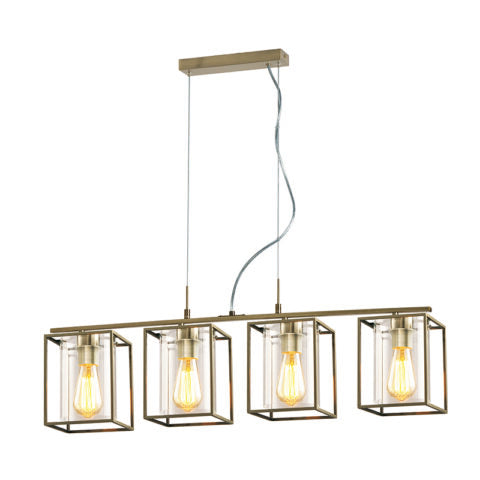4L TOWER SQUARE PENDANT IN ANTIQUE BRASS