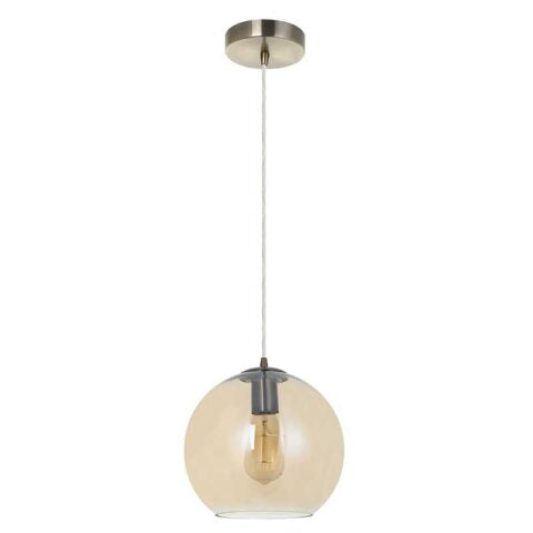 1L AMBER GLASS GLOBE 250mm PENDANT