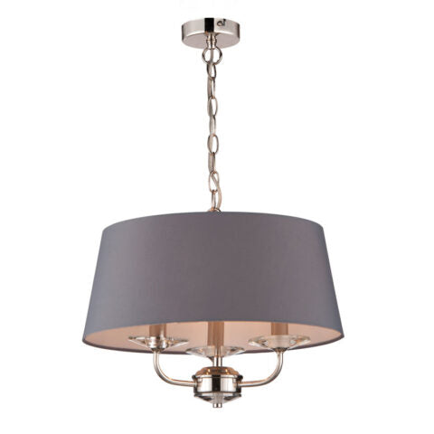 STYLO NICKEL PENDANT C/W GREY SHADE