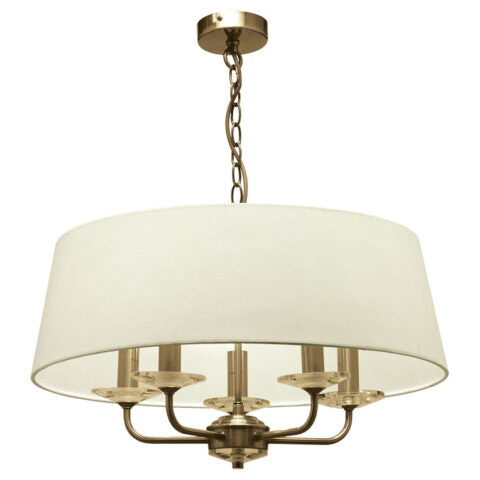 5L STYLO ANTIQUE BRASS C/W CREAM SHADE