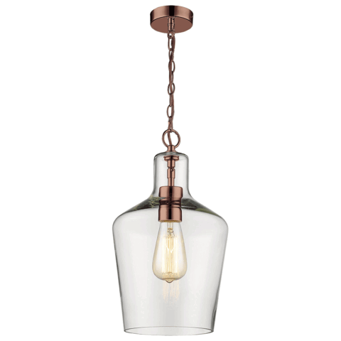 VINTAGE COPPER GLASS PENDANT