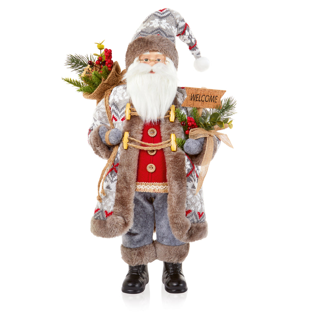 50cm Grey Fur Nordic Santa