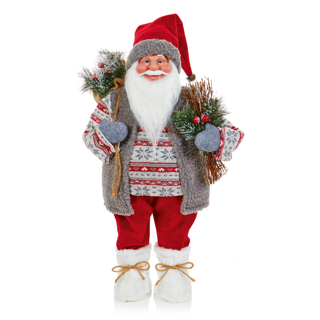 50cm Red Tartan Santa
