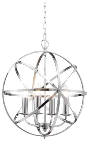 BESCA CHROME 4L ROUND PENDANT LIGHT