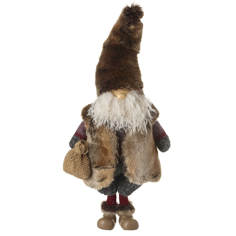 Bearded Figure In Fur Gilet & Hat ( 33x17x69cm)