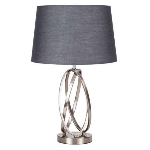 CARRLTON SATIN NICKEL T/L c/w Grey Shade