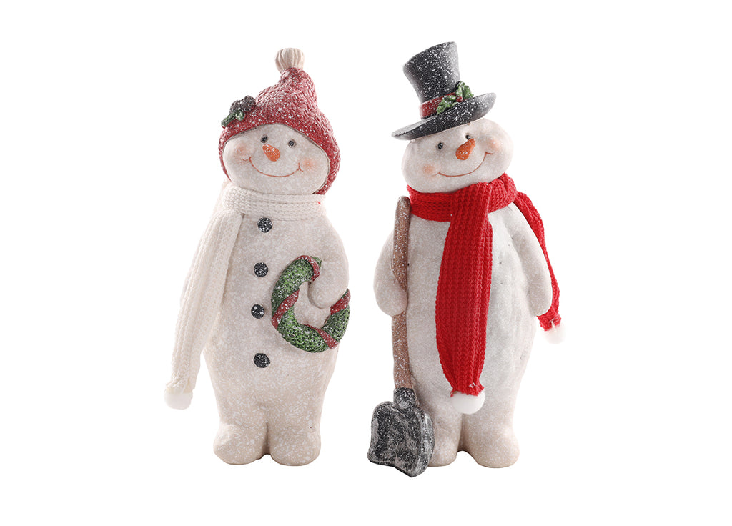 25.5CM RESIN SNOWMAN-ASSTD