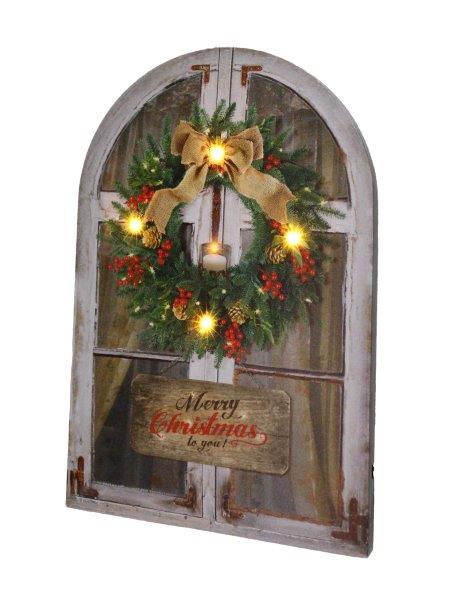 MERRY CHRISTMAS CANVAS 25x38CM 5 LED B/O TIMER