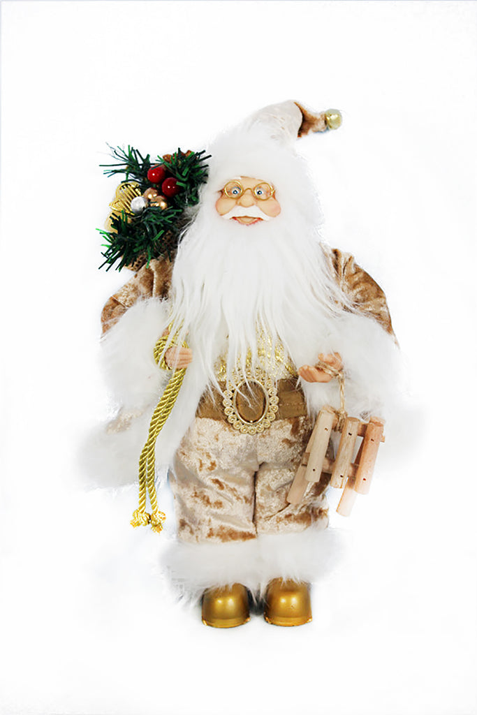 30CM GOLD STANDING SANTA