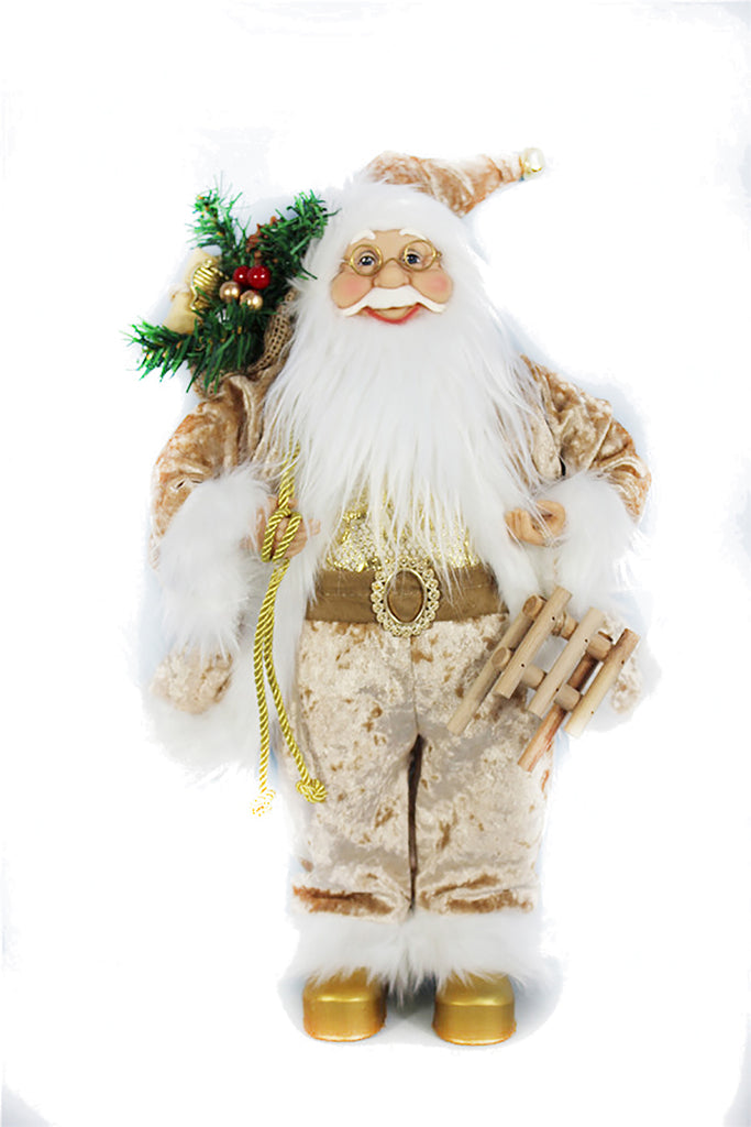 45CM GOLD STANDING SANTA (Width: 0.3m Depth: 0.72m Height: 0.48m)