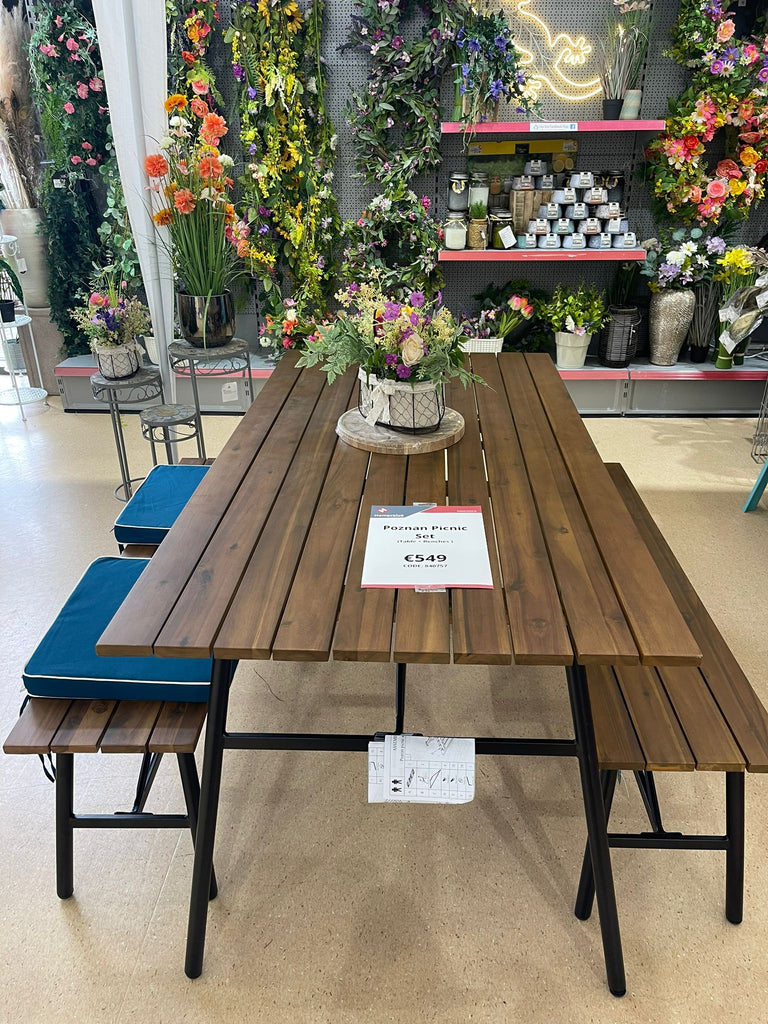 Poznan Picnic Set (Table+Benches)