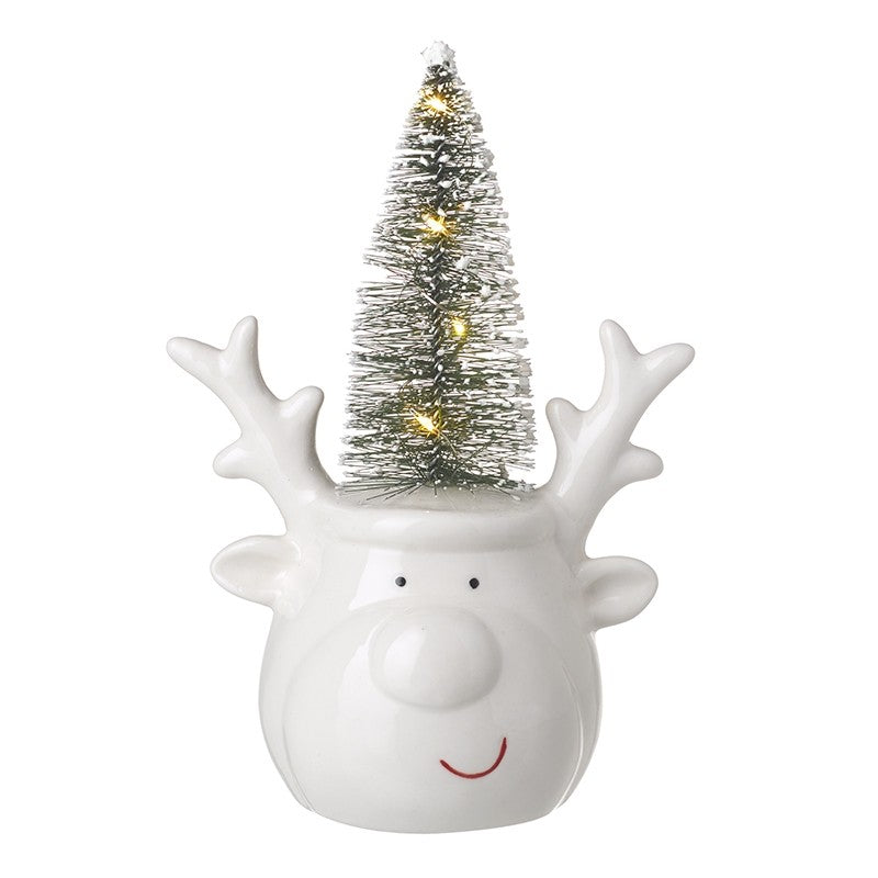 Reindeer With Xmas Led Tree Hat (9.2x7x18cm)